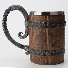 Load image into Gallery viewer, Wooden Barrel Stainless Steel Resin 3D Beer Mug
