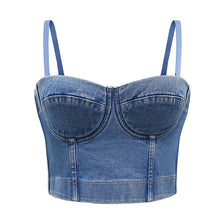 Load image into Gallery viewer, Minimalist Blue-Demin Sleeveless Top