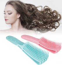 Load image into Gallery viewer, Mint Green/Pink Hair Brush &amp; Scalp Massager
