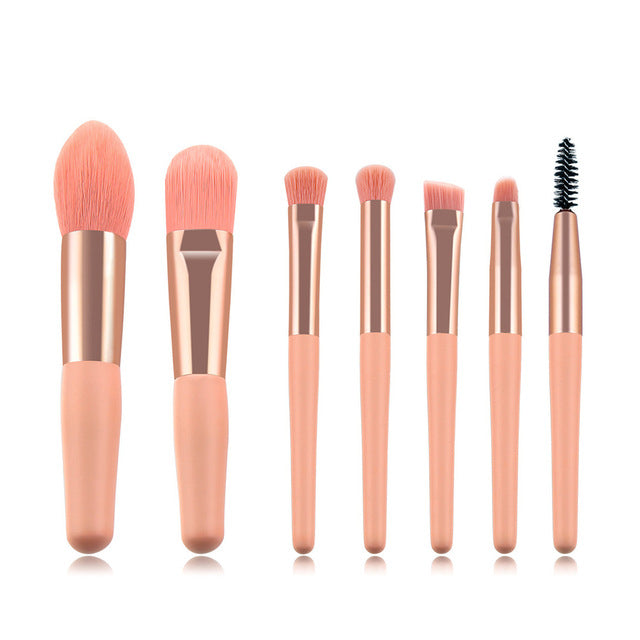 Pink Makeup Foundation Brushes Set