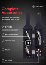 Load image into Gallery viewer, 5 Piece Wine Bottle Deluxe Accessory Gift Set
