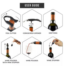 Load image into Gallery viewer, 5 Piece Wine Bottle Deluxe Accessory Gift Set