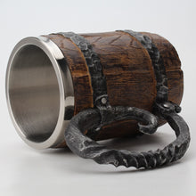 Load image into Gallery viewer, Wooden Barrel Stainless Steel Resin 3D Beer Mug
