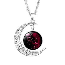 Load image into Gallery viewer, 12 Zodiac Sign Moon Pendant Necklace
