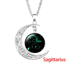 Load image into Gallery viewer, 12 Zodiac Sign Moon Pendant Necklace
