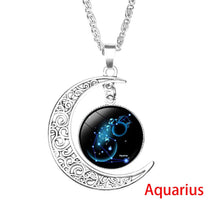 Load image into Gallery viewer, 12 Zodiac Sign Moon Pendant Necklace
