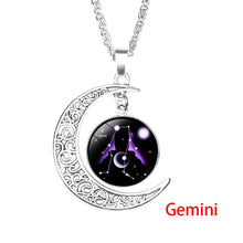 Load image into Gallery viewer, 12 Zodiac Sign Moon Pendant Necklace
