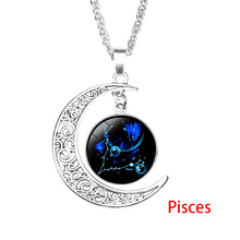 Load image into Gallery viewer, 12 Zodiac Sign Moon Pendant Necklace
