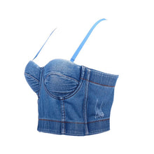 Load image into Gallery viewer, Minimalist Blue-Demin Sleeveless Top
