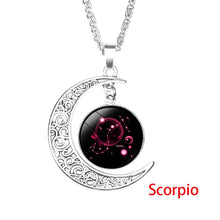 Load image into Gallery viewer, 12 Zodiac Sign Moon Pendant Necklace
