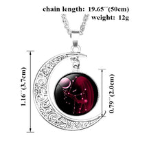 Load image into Gallery viewer, 12 Zodiac Sign Moon Pendant Necklace
