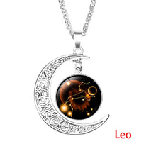 Load image into Gallery viewer, 12 Zodiac Sign Moon Pendant Necklace
